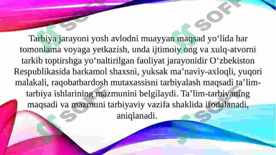 Zamonaviy sharoitda tarbiyaviy jarayonlar va uni tashkil etish yo'llari (TAQDIMOT) 6