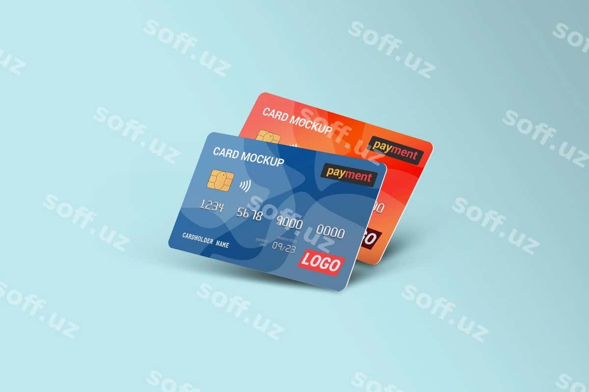Debit karta smart karta plastik karta mockup | Debit card smart card plastic card mockup 1