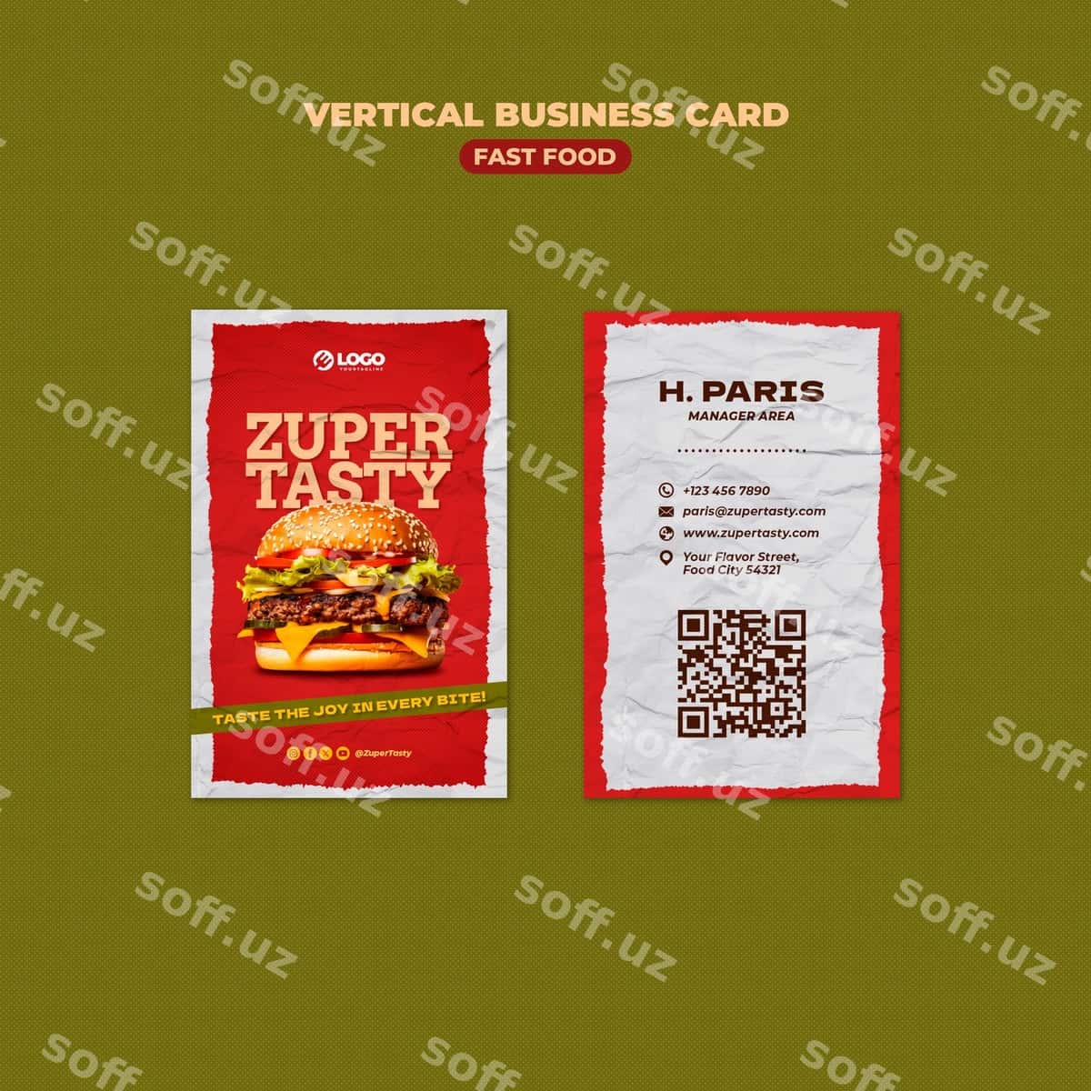 Mazali tezkor ovqat shabloni | Delicious fast food template 1