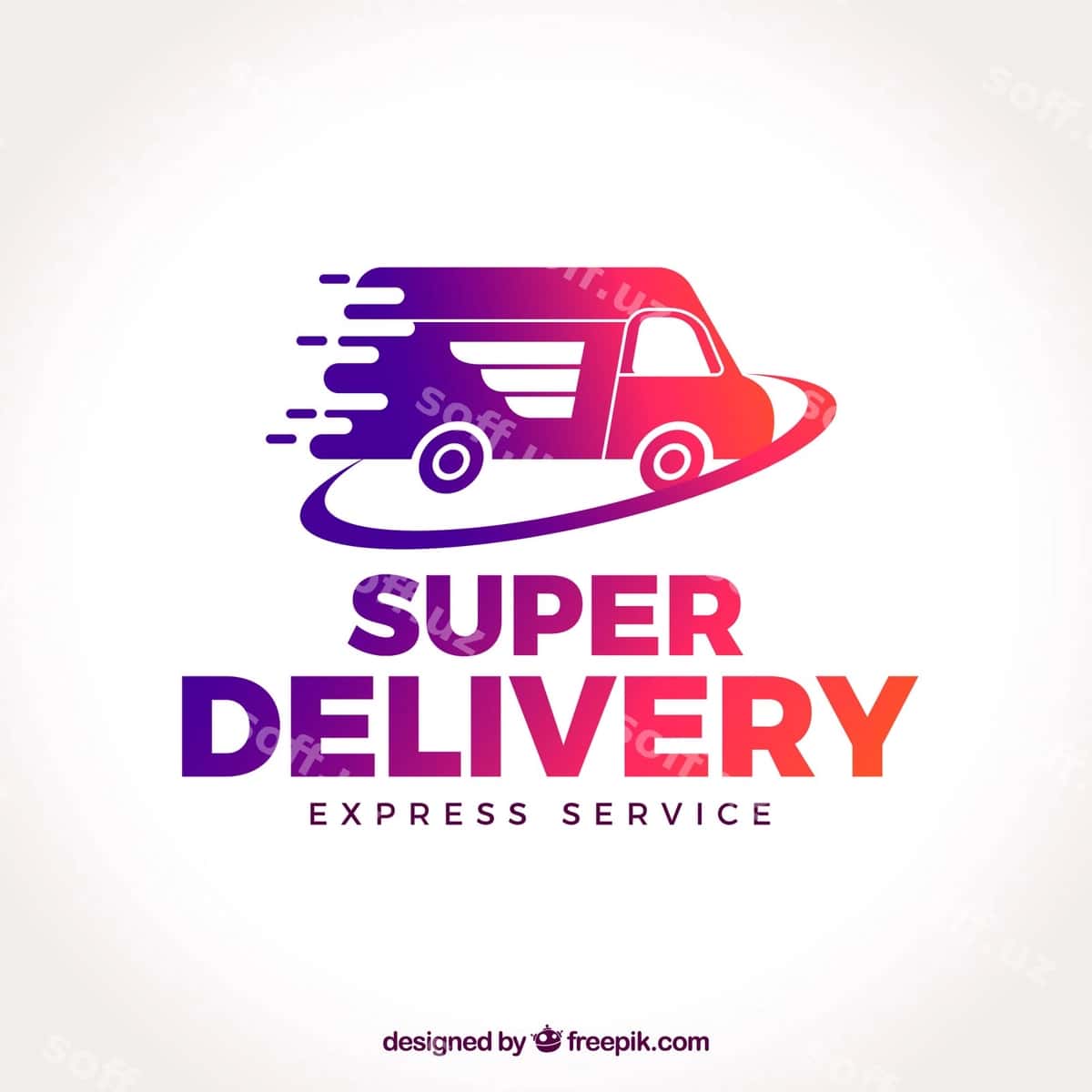 Yetkazib berish logotipi shabloni yuk avtomobili bilan | Delivery logo template with truck 1