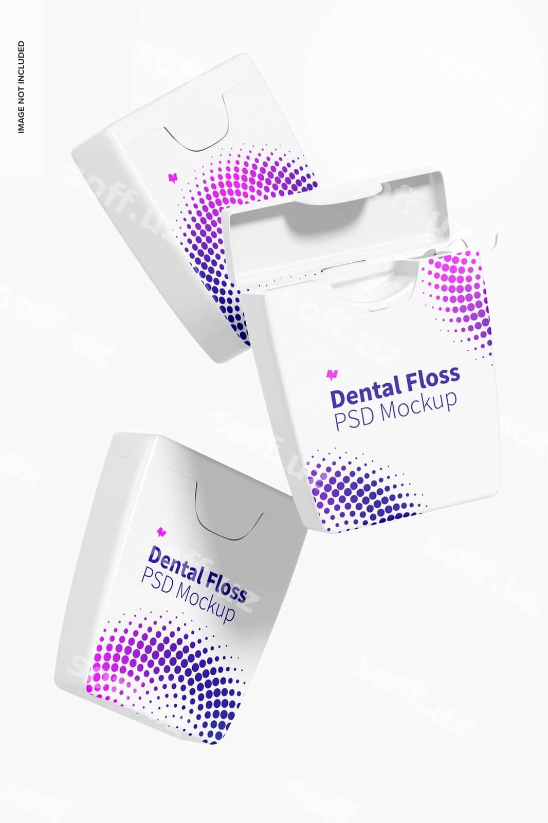 Tish ip mockup suzuvchi | Dental flosses mockup floating 1