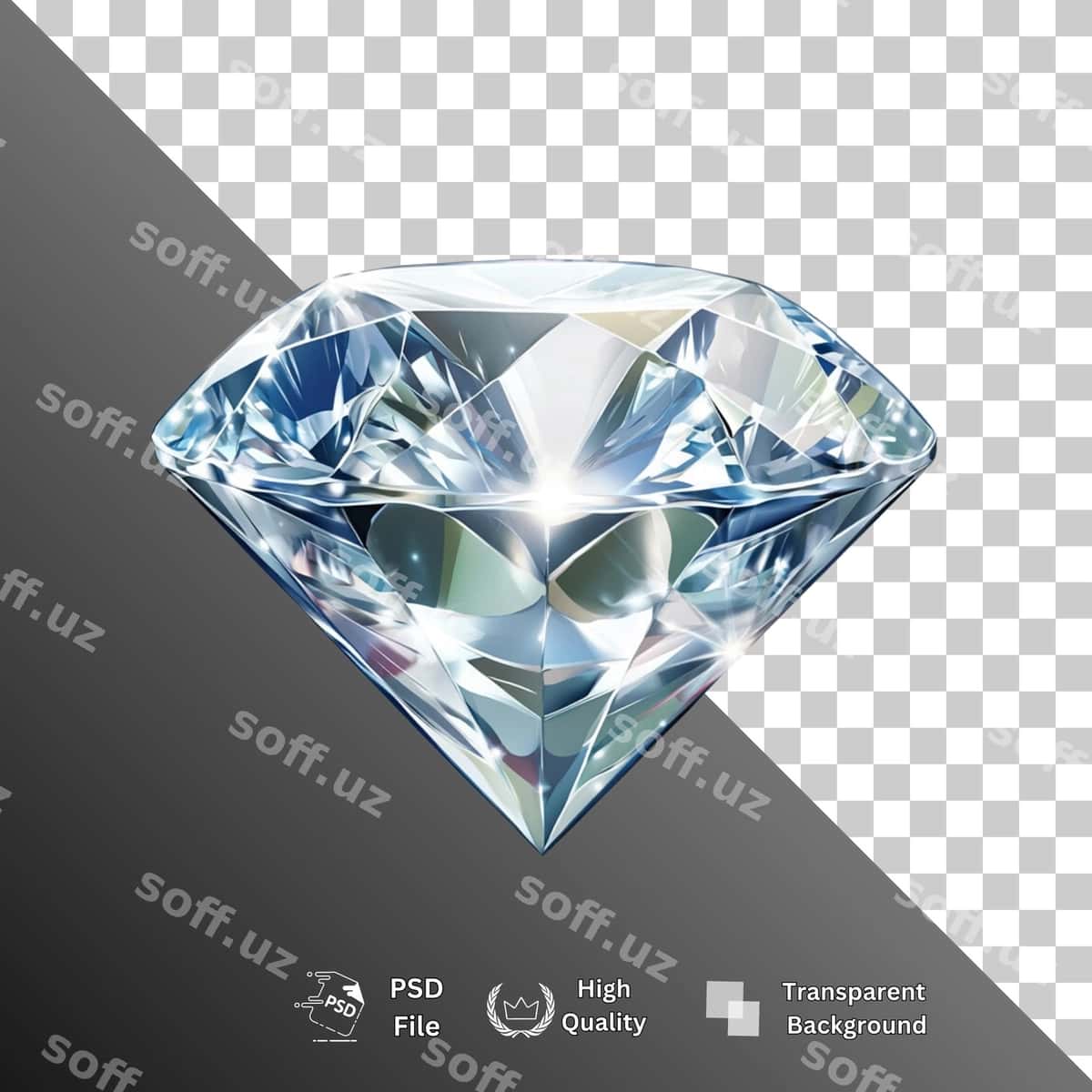 Olmosli izolyatsiyalangan shaffof fon | Diamond isolated transparent background 1