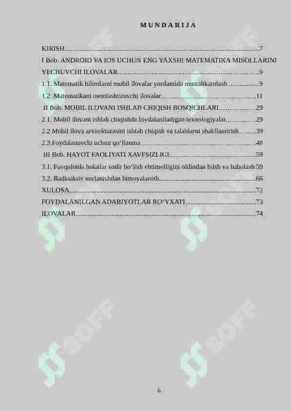 «matematikani o‘rgatuvchi mobil ilovasini ishlab chiqish » 6