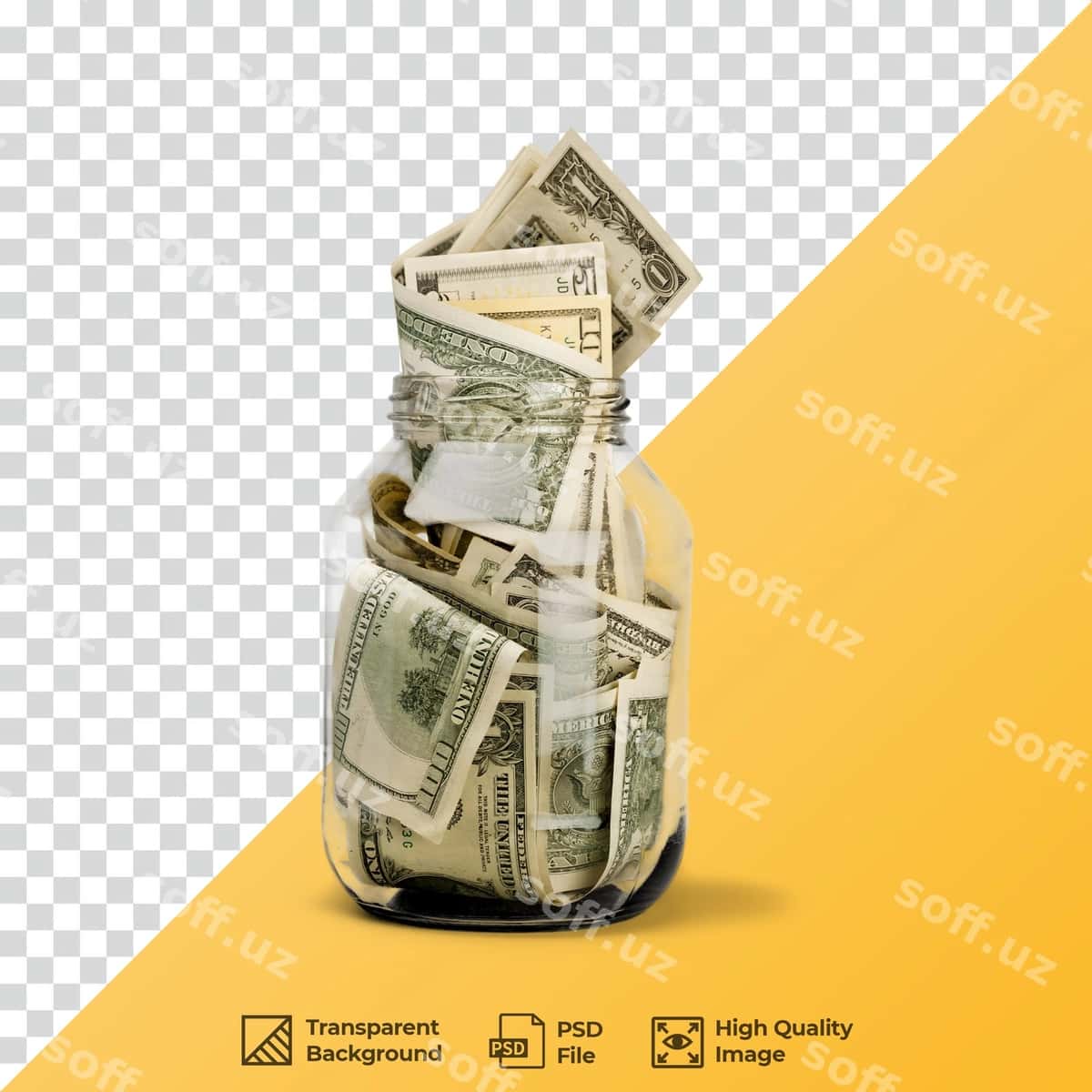 Dollarlik shisha banka | Dollar bill glass jar 1