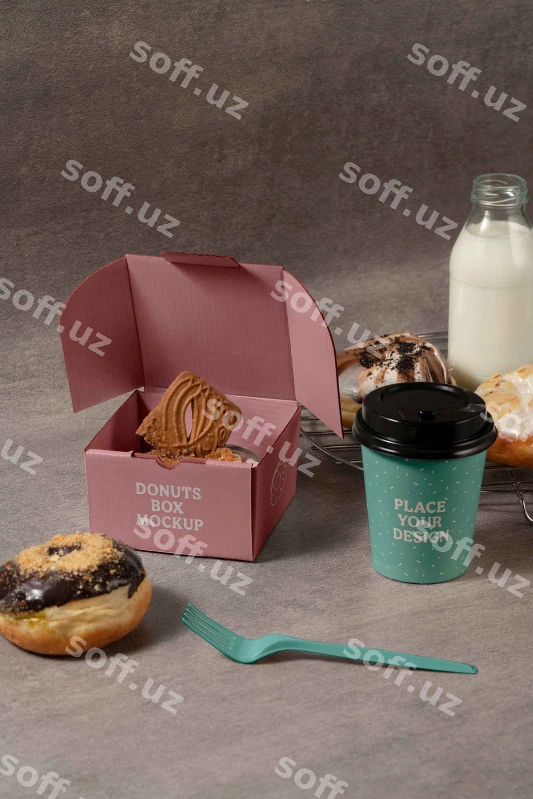 Donut qutisi mockup dizayni | Donut box mockup design 1