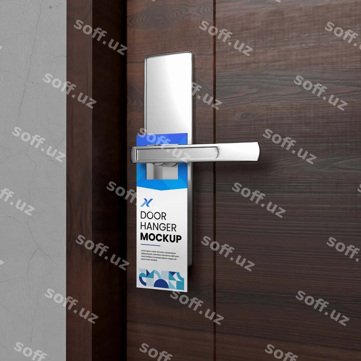 Devor asbobi namuna psd | Door hanger mockup psd 1