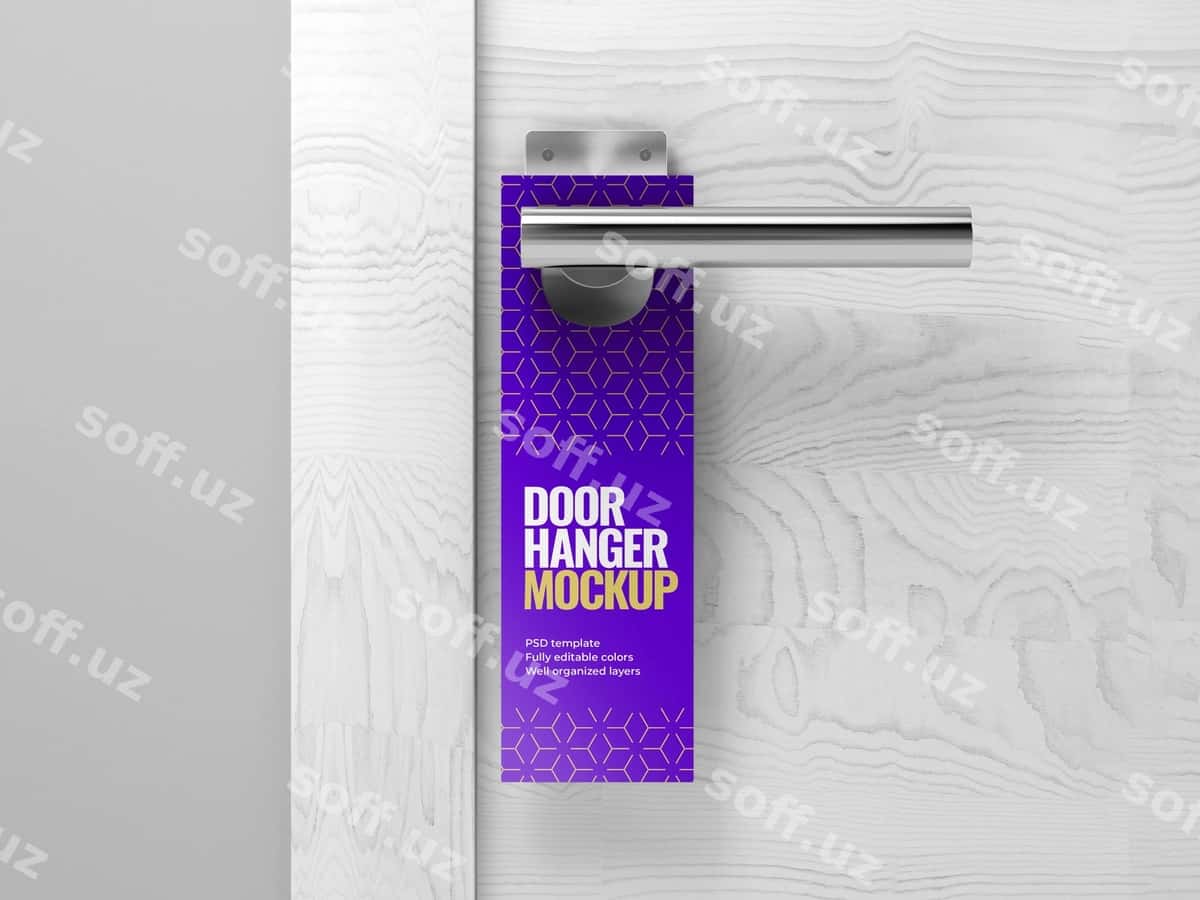 Devor askar namunasi | Door hanger mockup 1