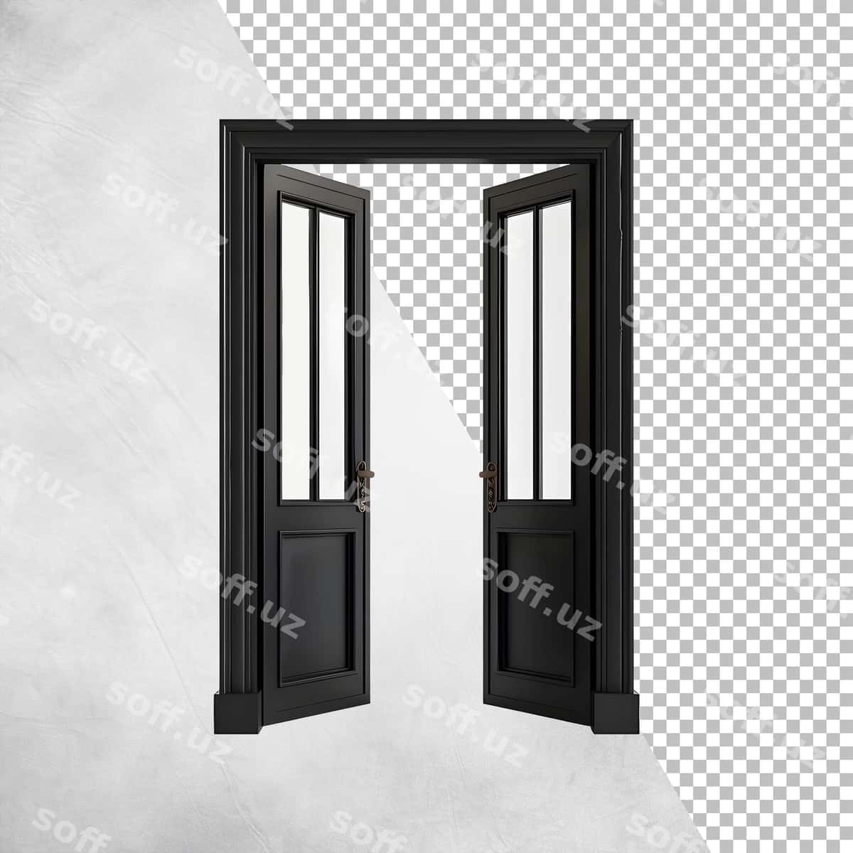 Eshiklar ajraltirilgan shaffof fonda | Doors isolated transparent background 1