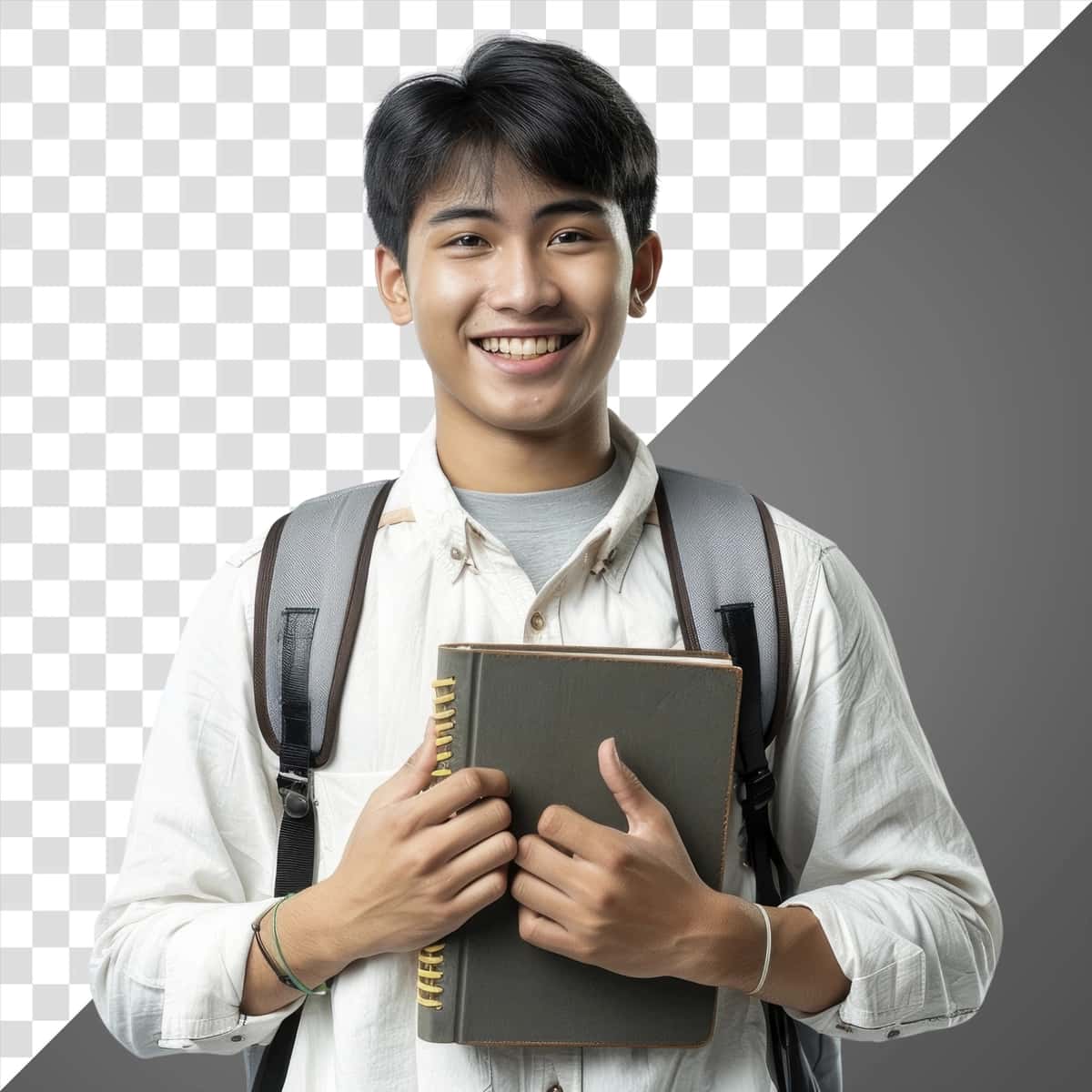 Png yosh tay yigit ryukzak talaba baxtli | Png young thai man backpack student happy 1