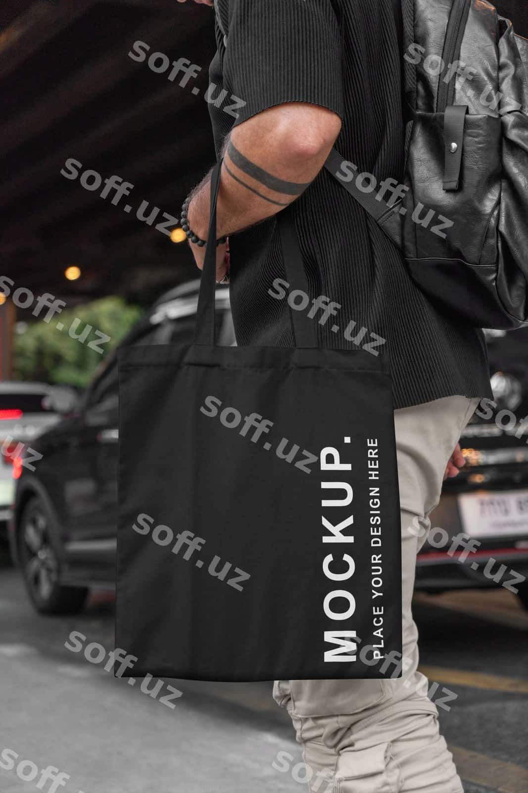 Ekologik tote sumka namunasi Urban uslubi | Eco tote bag mockup urban style 1