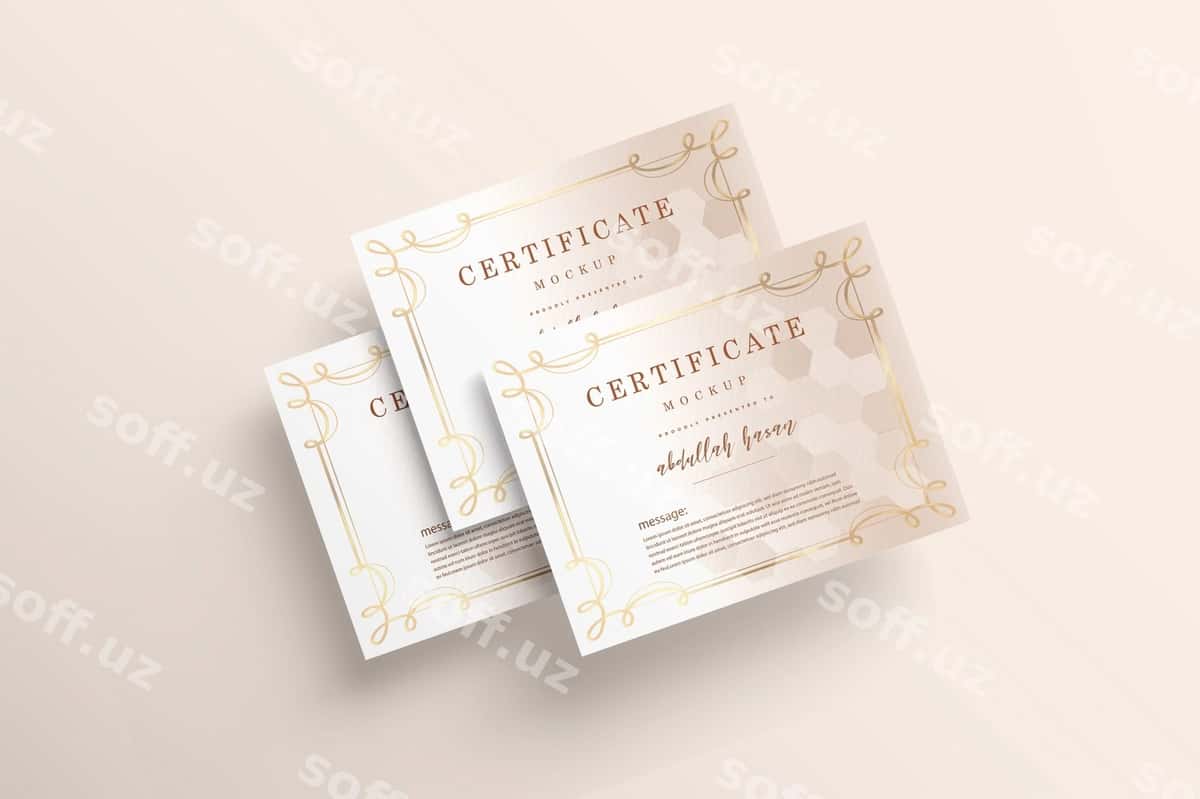 Chiroyli sertifikat shabloni | Elegant certificate template 1