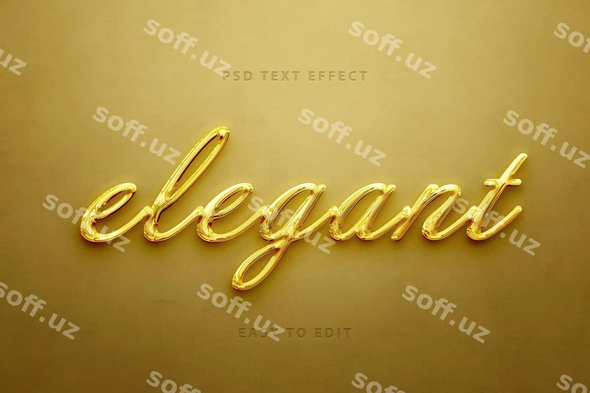 Nukhun oltin matn effekti | Elegant gold text effect 1