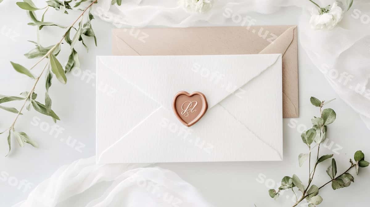 Elegant va sodda turerga taklifnoma dizayni | Elegant simple wedding invitation design 1