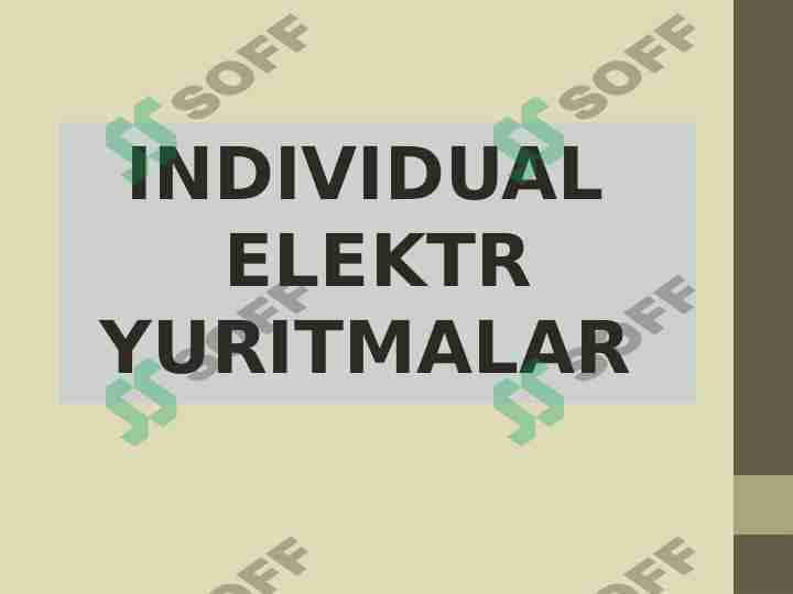Individual elektr yuritmalar 1