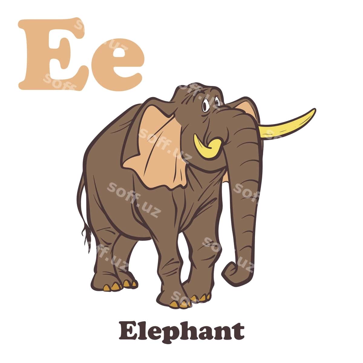 Fil alifbosi multfilm qahramoni bolalar | Elephant alphabet cartoon character kids 1