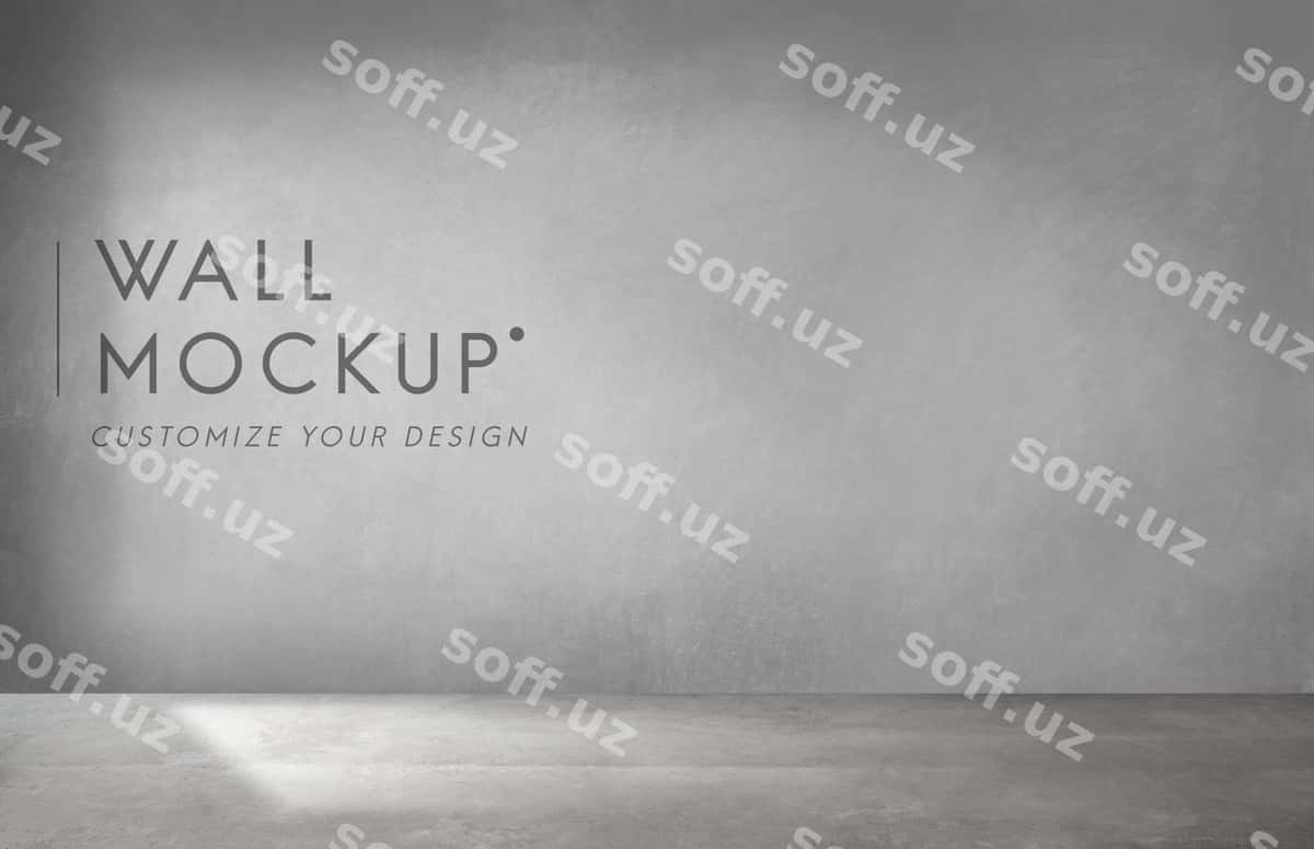 Bo'sh xona kulrang devor namunasi bilan | Empty room with gray wall mockup 1