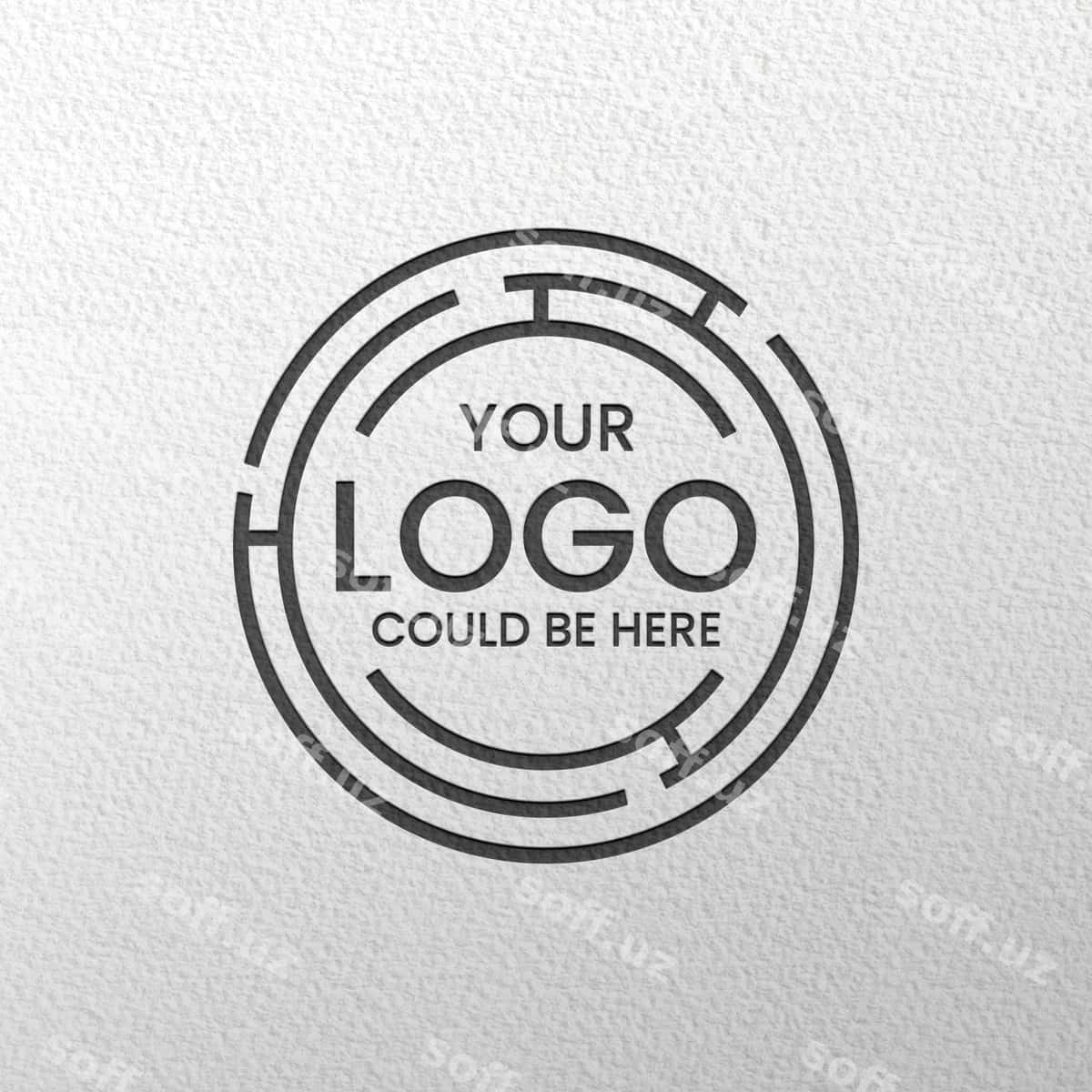 Oynatilgan qora logotip namunasi | Engraved black logo mockup 1