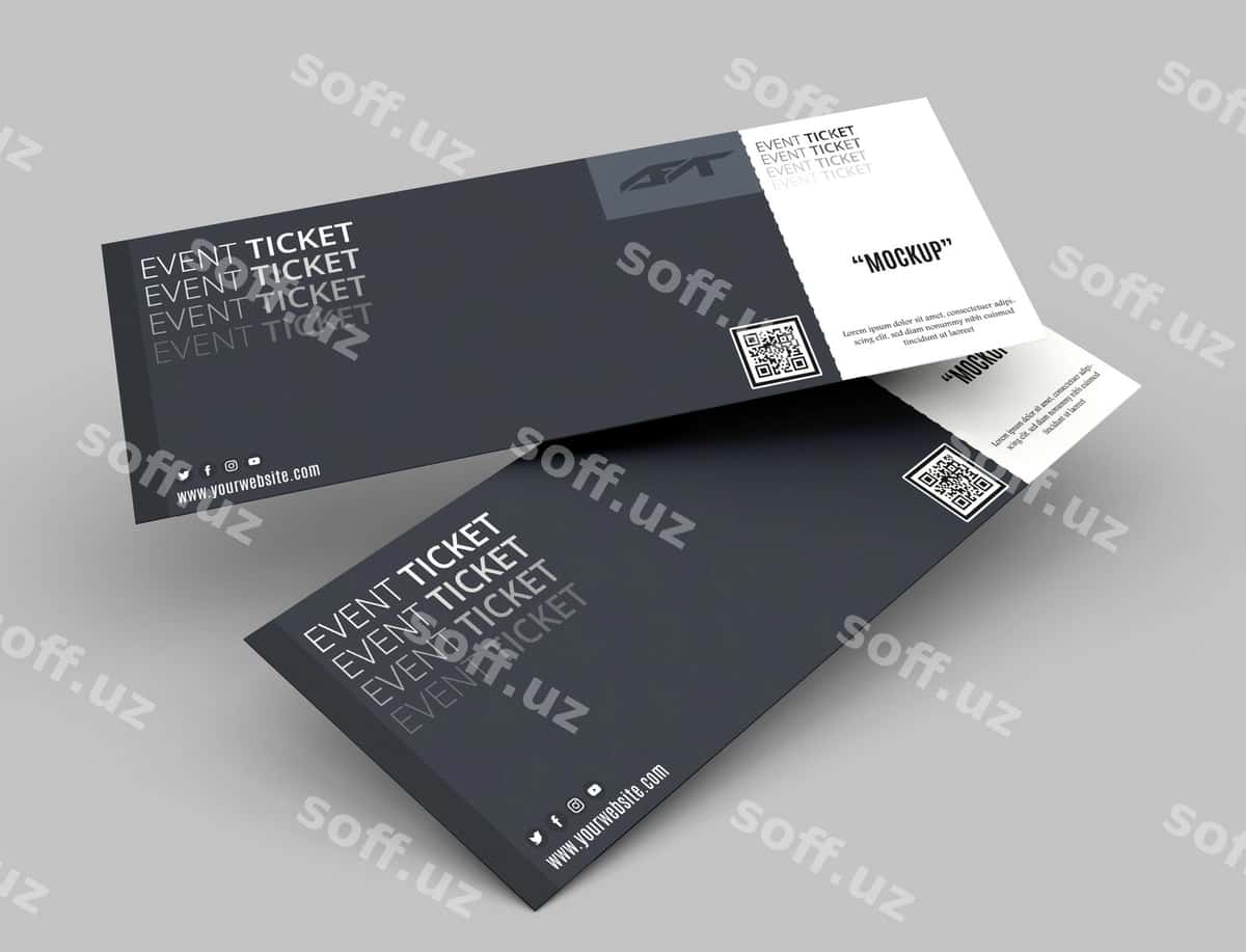 Tadbir chipta namunasi | Event ticket mockup 1