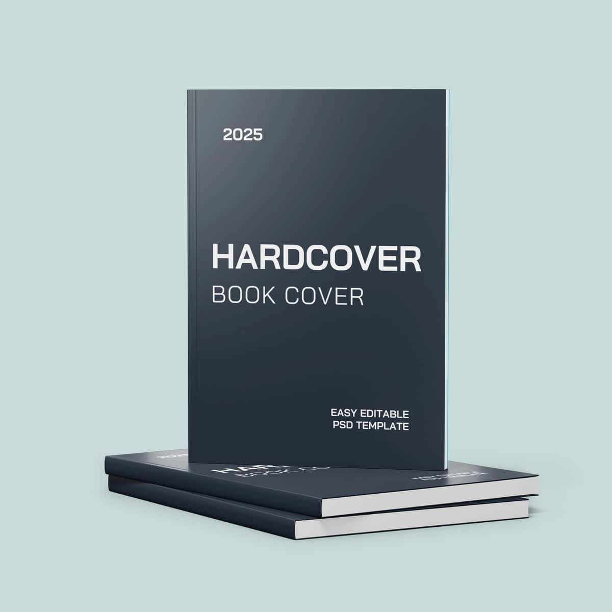 Qattiq muqovali kitob muqovasi maketi shabloni | Hardcover book cover mockup template 1