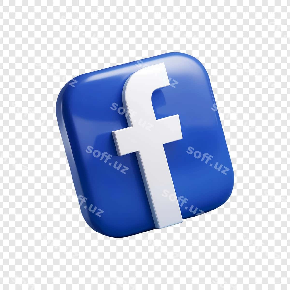 Facebook 3d ikonka transparent fon | Facebook 3d icon transparent background 1