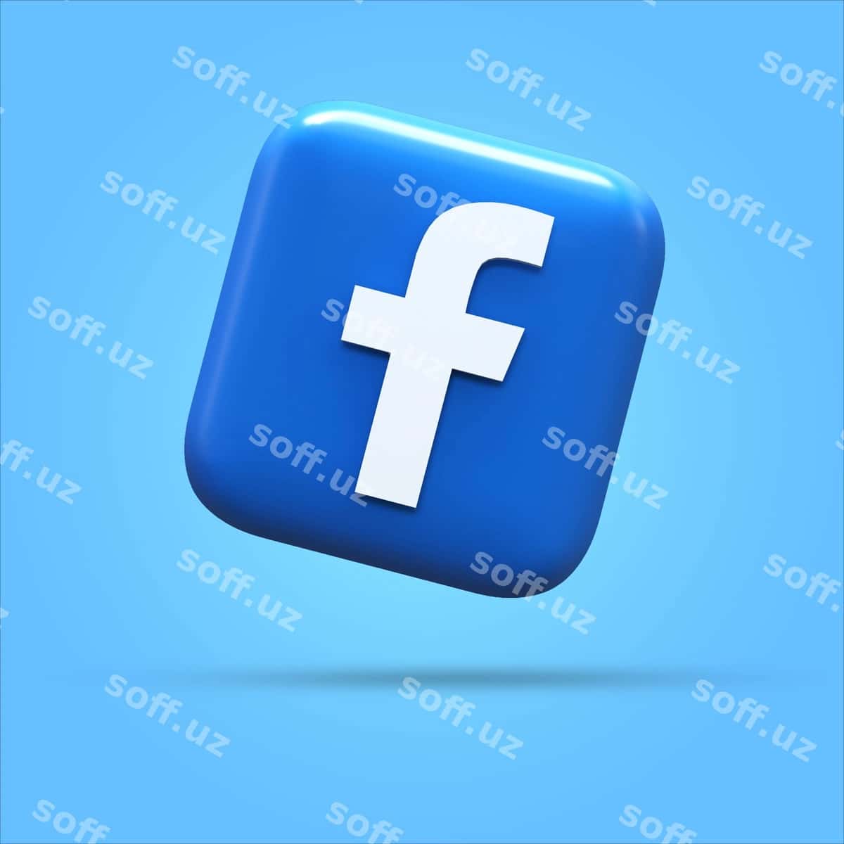 Facebook ikonka 3d render PSD mockup | Facebook icon 3d render psd mockup 1