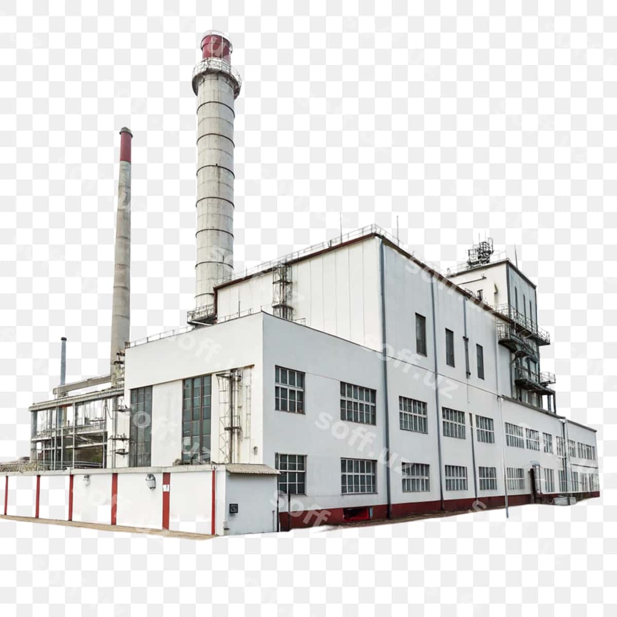 Zavoddan ajratilgan shaffof fon | Factory isolated transparent background 1