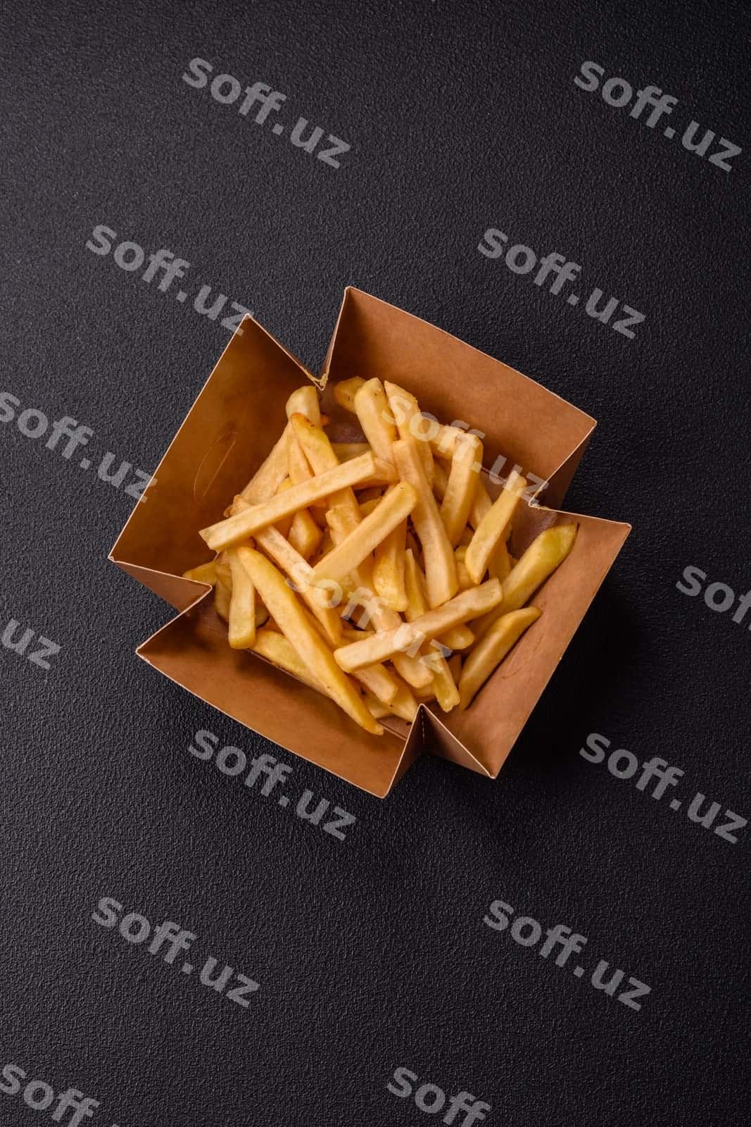 Tez ovqat kartoshka fri tuz va bahorat bilan | Fast food french fries with salt spices 1