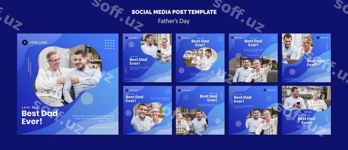 Baba kuni ijtimoiy media posti shabloni | Father s day social media post template 1
