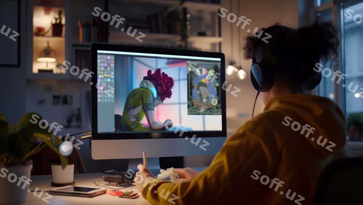 Ayol grafik dizayner ish stoli | Female graphic designer working desk 1