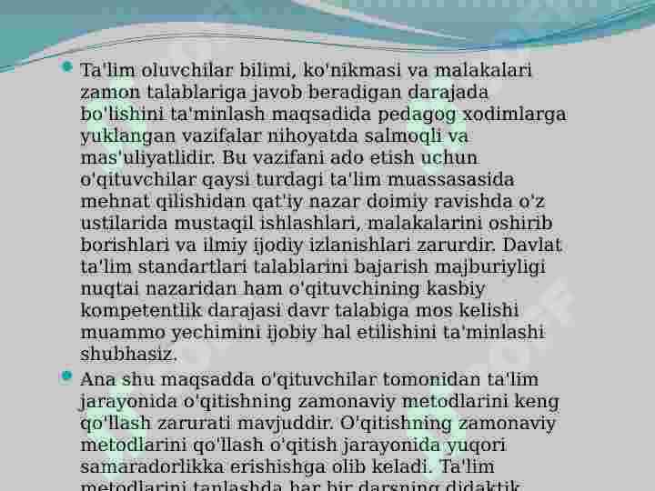 An’anaviy o’qitish metodlari klassifikatsiyasi 3