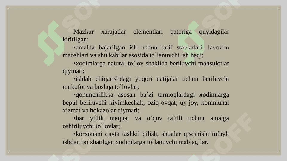 Korxonada xarajatlarni rejalashtirish 8