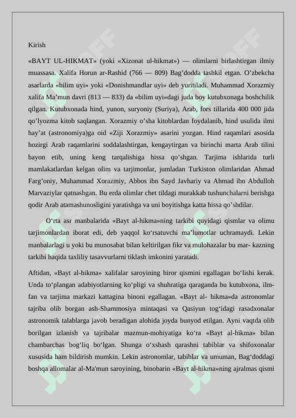 Bayt al-hikmada arab tiliga tarjima qilingan matematikaga oid asarlar  24 2