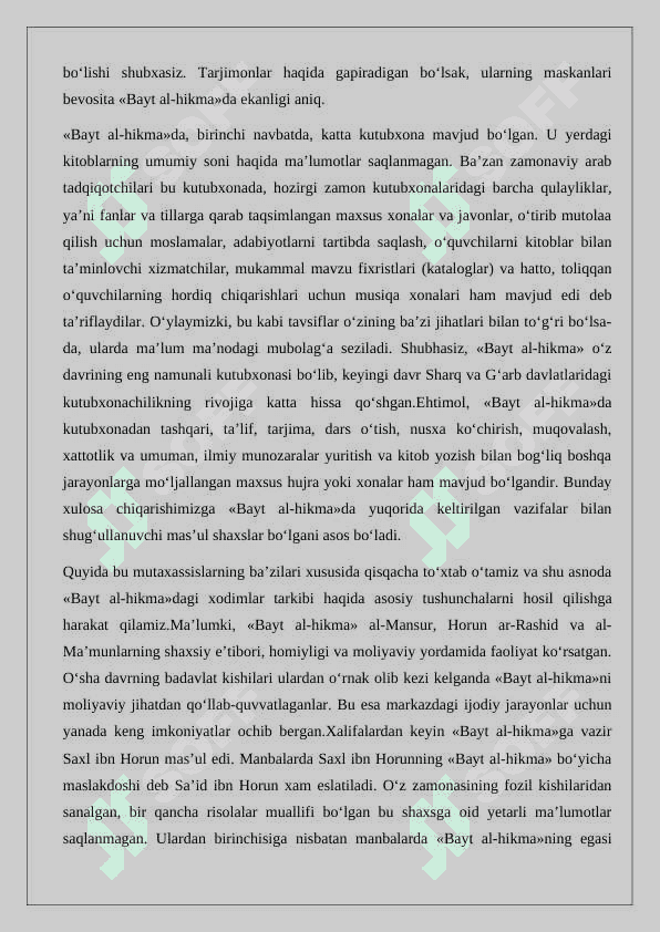 Bayt al-hikmada arab tiliga tarjima qilingan matematikaga oid asarlar  24 3