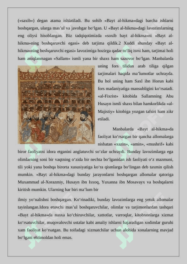 Bayt al-hikmada arab tiliga tarjima qilingan matematikaga oid asarlar  24 4