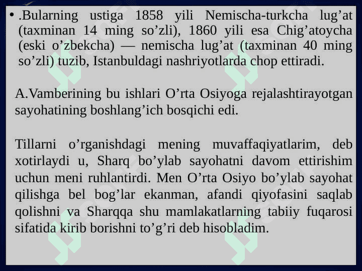 Xerman Vamberining  Buxoro  yoxud   Movarounnahr  tarixi  haqida 8