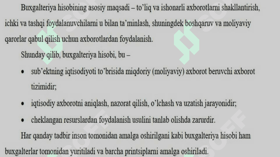 Buxgalteriya hisob kitobi Hisob kitobning majburiyatlari 2