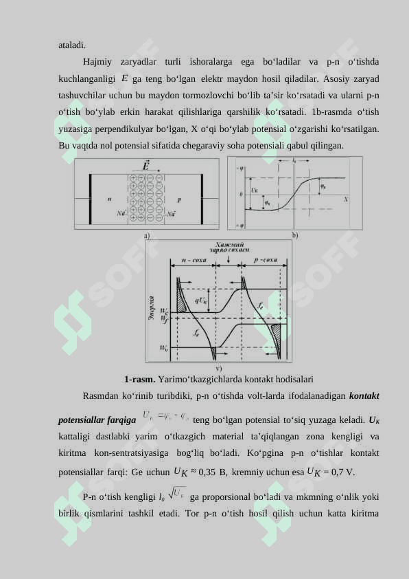 Yarim o'tkazgichlarda kontakt hosil bo'lishi 3