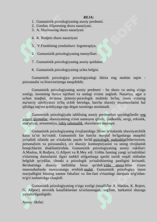 Gumanistik psixologiyada komil shaxs xususiyatlari. 2