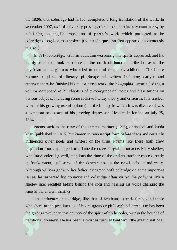 The aesthetic problem and Samuel Taylor Coleridge 6