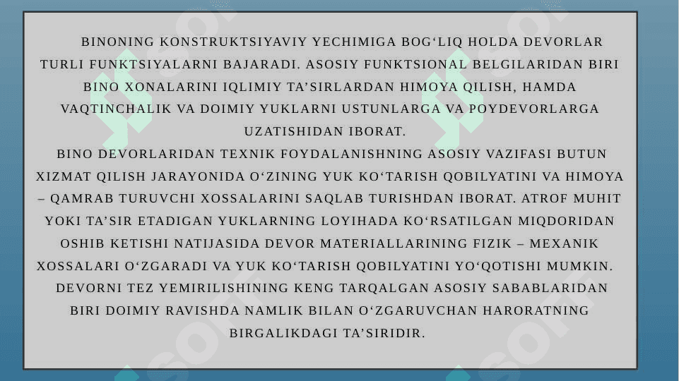Devor konstruksiyalarini namlanishdan ximoyalash 2