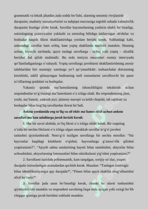 Anketa tayyorlash 3