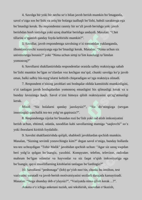 Anketa tayyorlash 4