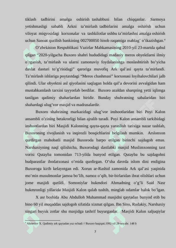 Mustaqillik yillarida o‘rta asrlar O‘zbek davlatchiligi tarixiga 7