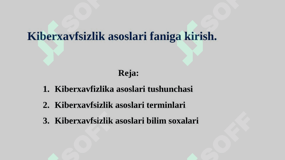 Kiberxavfsizlik asoslari 2