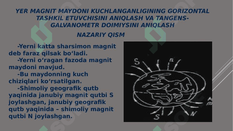 Yer magnit maydoni kuchlanganligining gorizontal tashkil etuvchisi 3