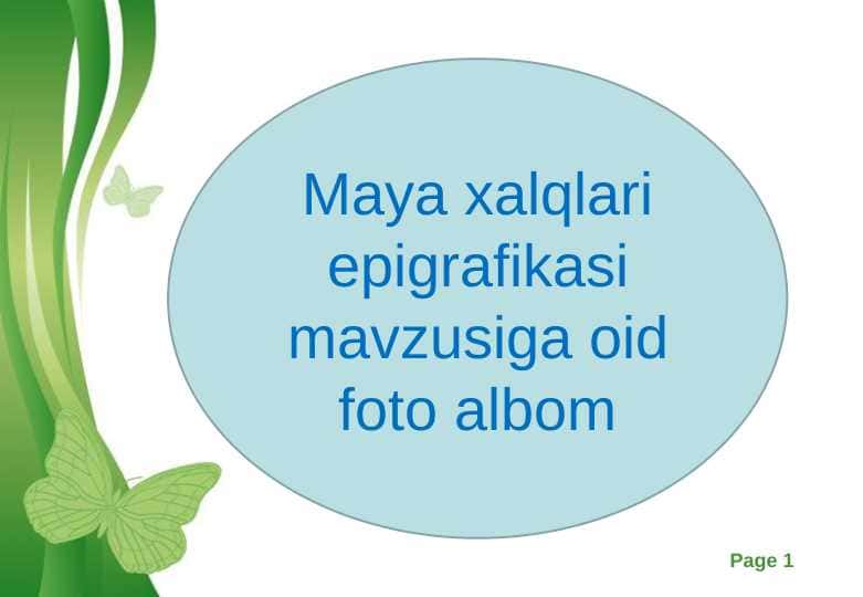 Maya xalqlari epigrafikasi mavzusiga oid fotoalbom