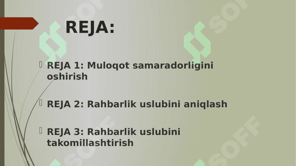 BOSHQARUV MULOQOTINI RIVOJLANTIRISH USULLARI. RAHBARLIK USLUBINI ANIQLASH METODLARI 2