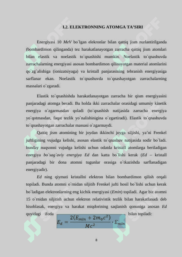 ELEKTRONLARNING RADIATSION TORMOZLANISHI. 8