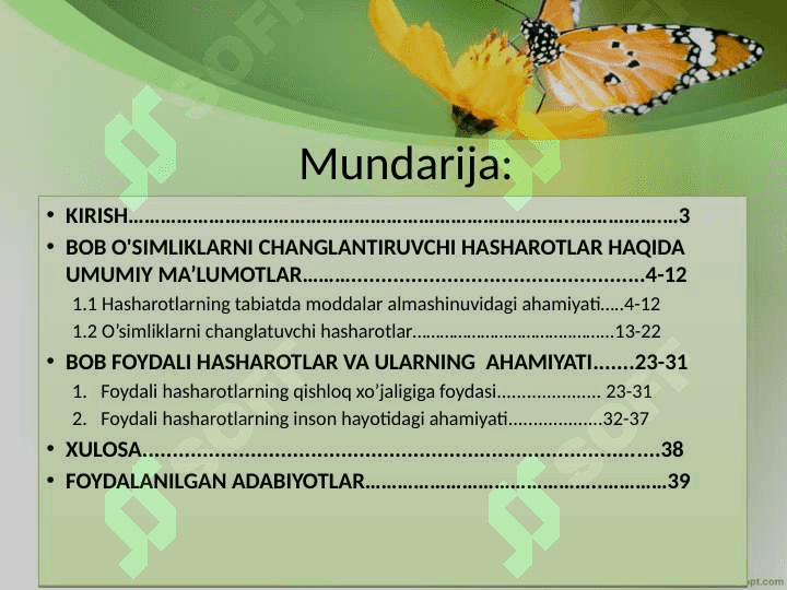 O'simliklarni changlantiruvchi hashoratlar mavzusida 2