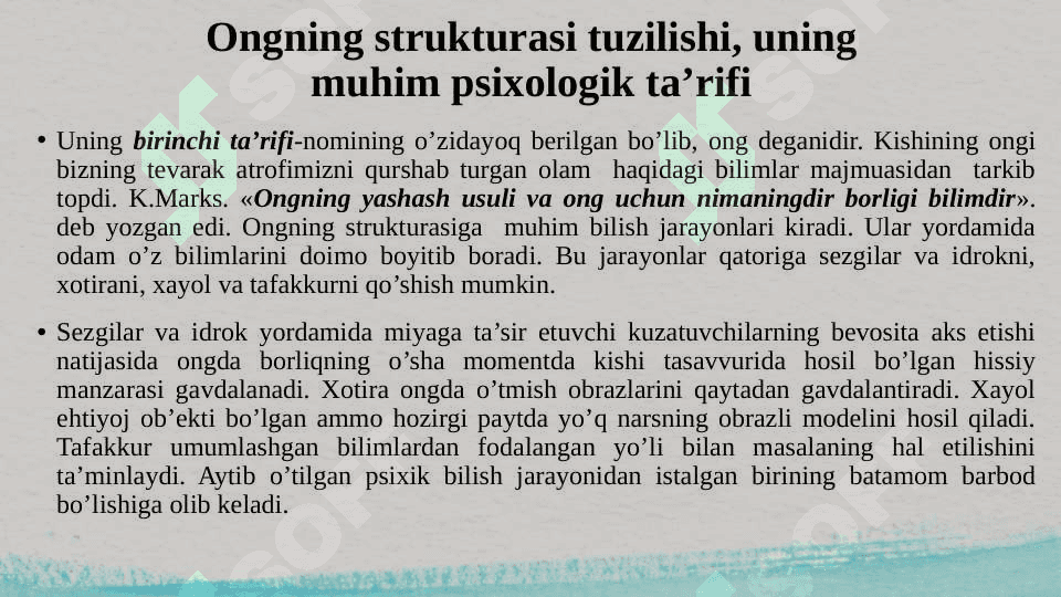 Ong haqida tushuncha va uning xossalari 4